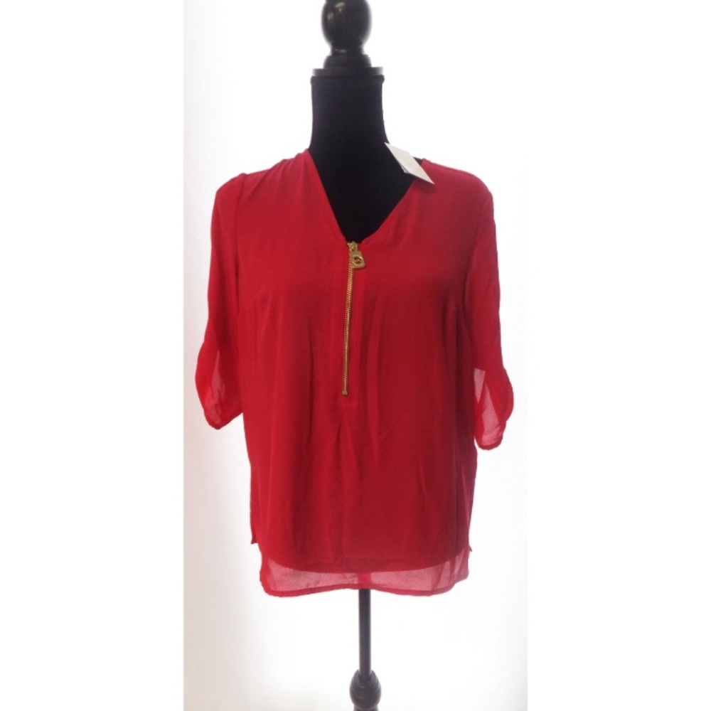 NWT Michael Kors S Raspberry Blouse
